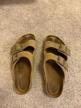 Khaki Oiled Leather Birkenstock 41 Regular Width